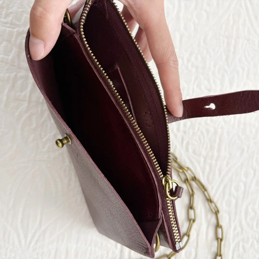 Madewell The Transport Accordion Crossbody Wallet, Dark Cabernet